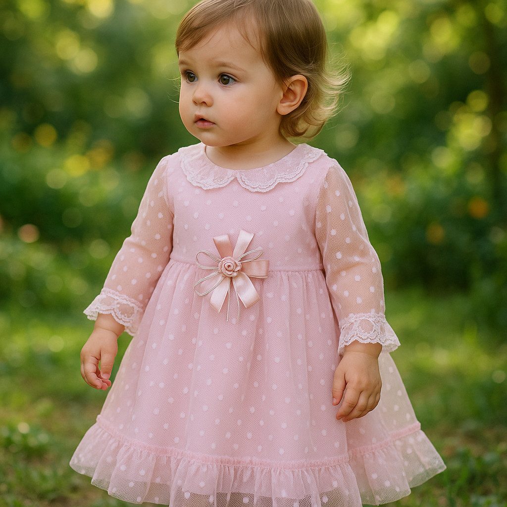 Partykleid Mädchen Kleid, Partykleid, Prinzessin Kleid, Rosa, 100% Baumwolle