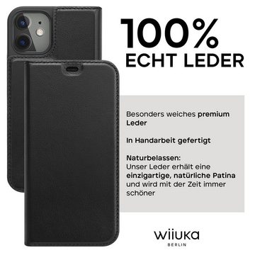 wiiuka Handyhülle suiit Hülle für iPhone 11, Klapphülle Handgefertigt - Deutsches Leder, Premium Case