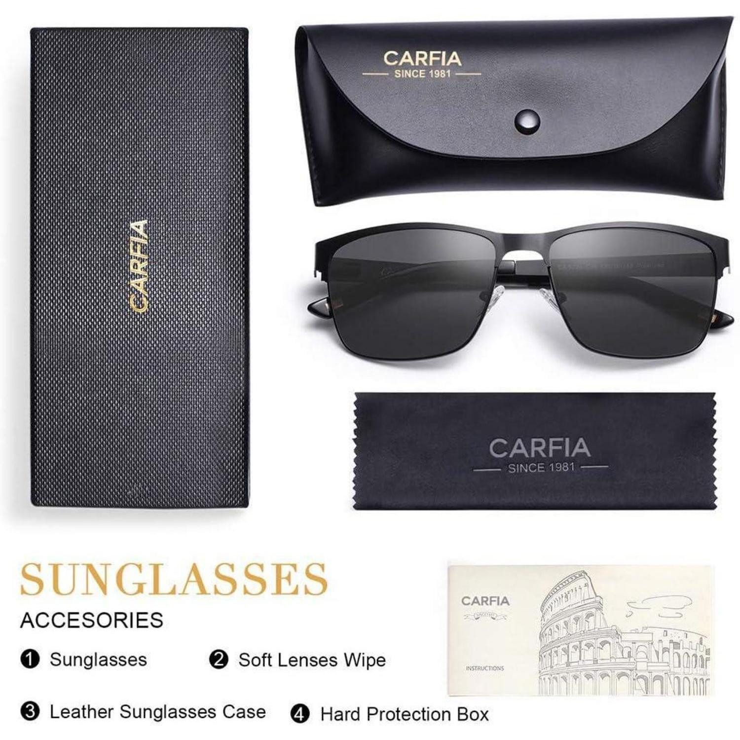 LuxusKollektion Pilotenbrille Sonnenbrille Polarisierte Herren Metall Gestell Schwarz Gläser Grau – Bild 4 von 5