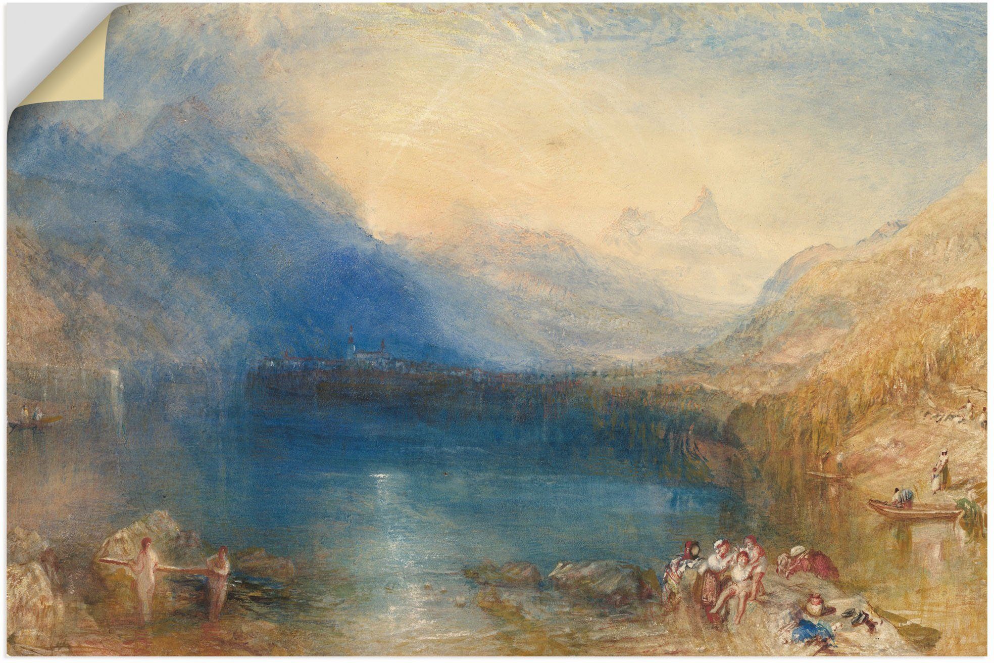 Artland Wandbild Der Zugersee. 1843, Seebilder (1 St), als Alubild, Leinwandbild, Wandaufkleber oder Poster in versch. Größen