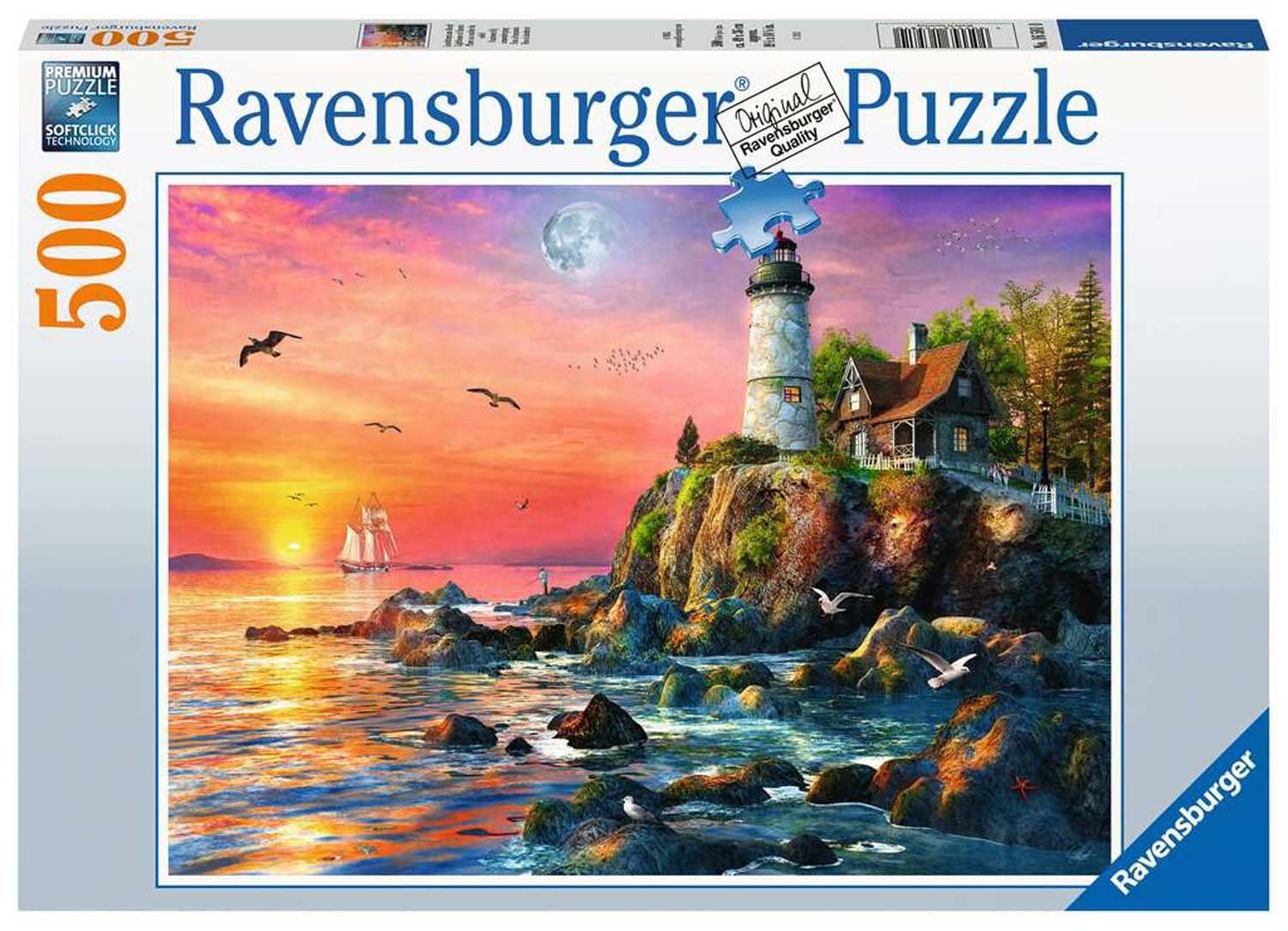 Ravensburger Puzzle Ravensburger 16581 - Leuchtturm am Abend - 500 Teile, P günstig online kaufen