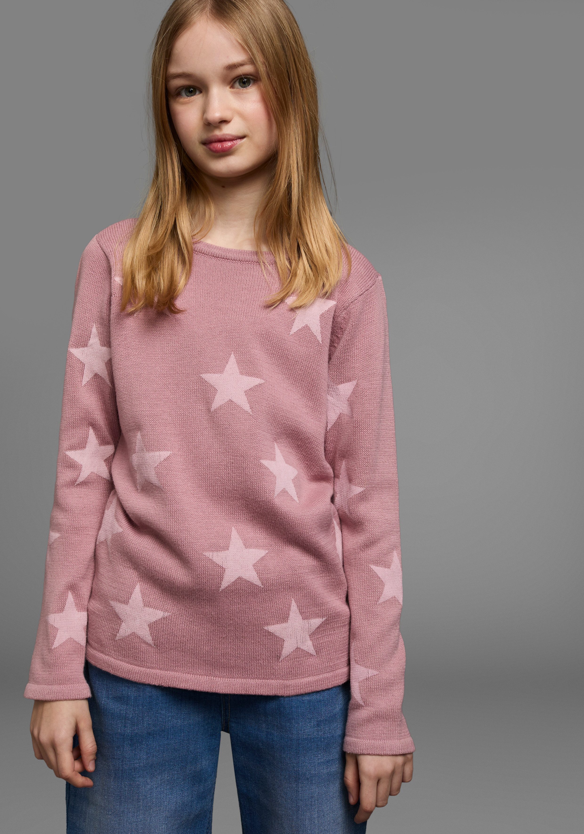 KIDSWORLD Strickpullover Sterne-Pullover mit Sternen - Druck