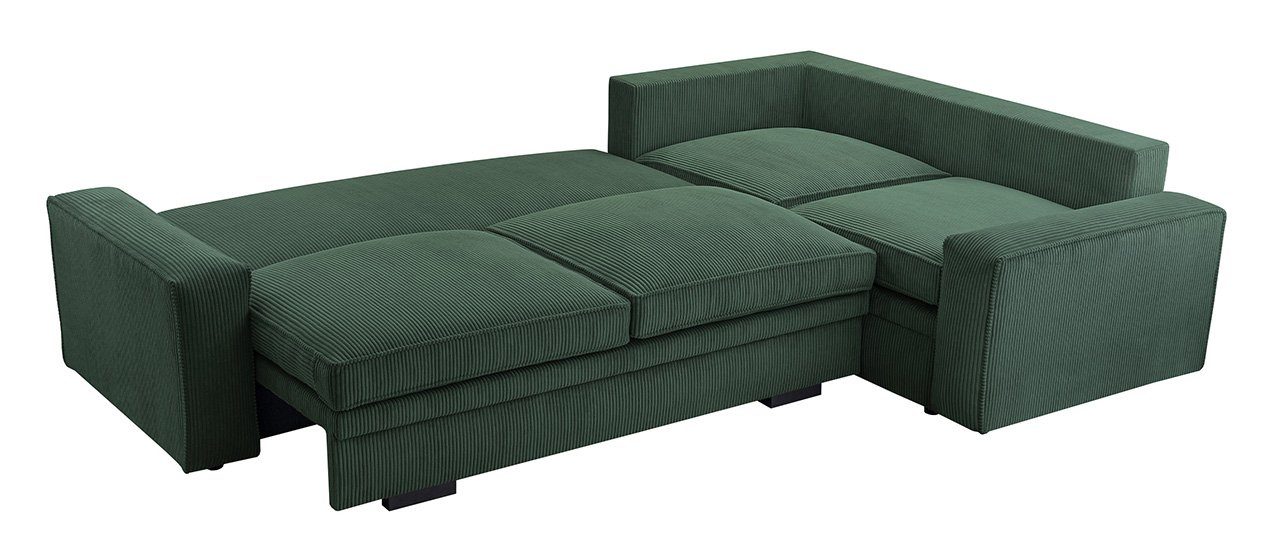 Schlaffunktion Couch L Ecksofa ALTEA, Wohnzimmer und Lincoln mit MÖBEL Bettkasten, Form Grün MKS - zum