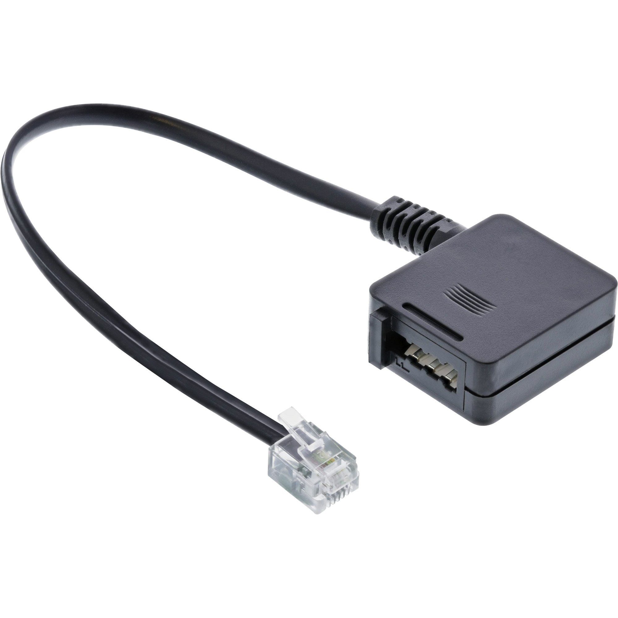 Inline InLine® TAE Adapterkabel, RJ11 Stecker auf TAE-F Buchse, 0,2m Telefonkabel