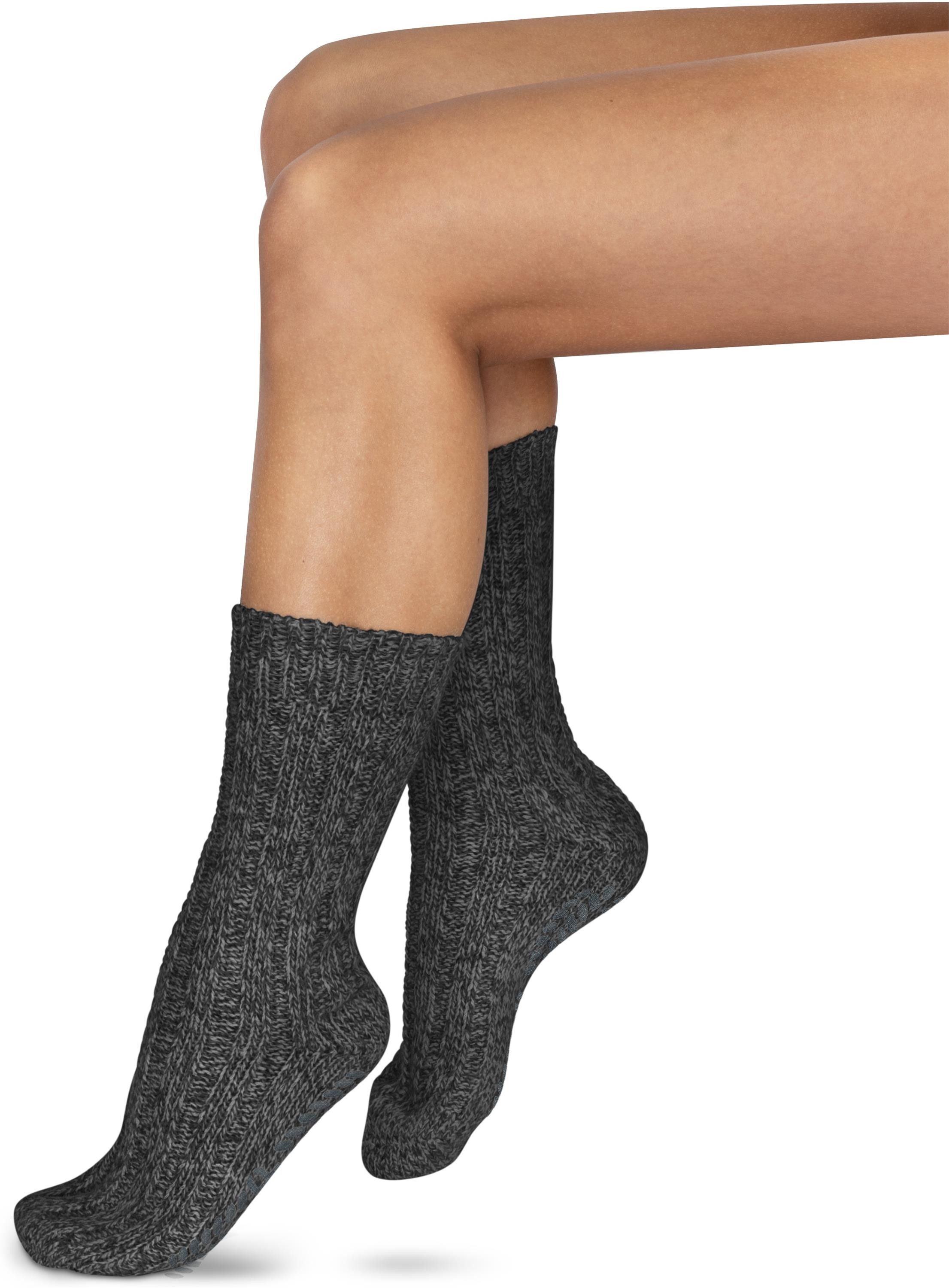 normani Thermosocken 2 Paar Norweger-ABS-Socken mit Schafwolle (Set, 2 Paar) hoher Schafwollanteil
