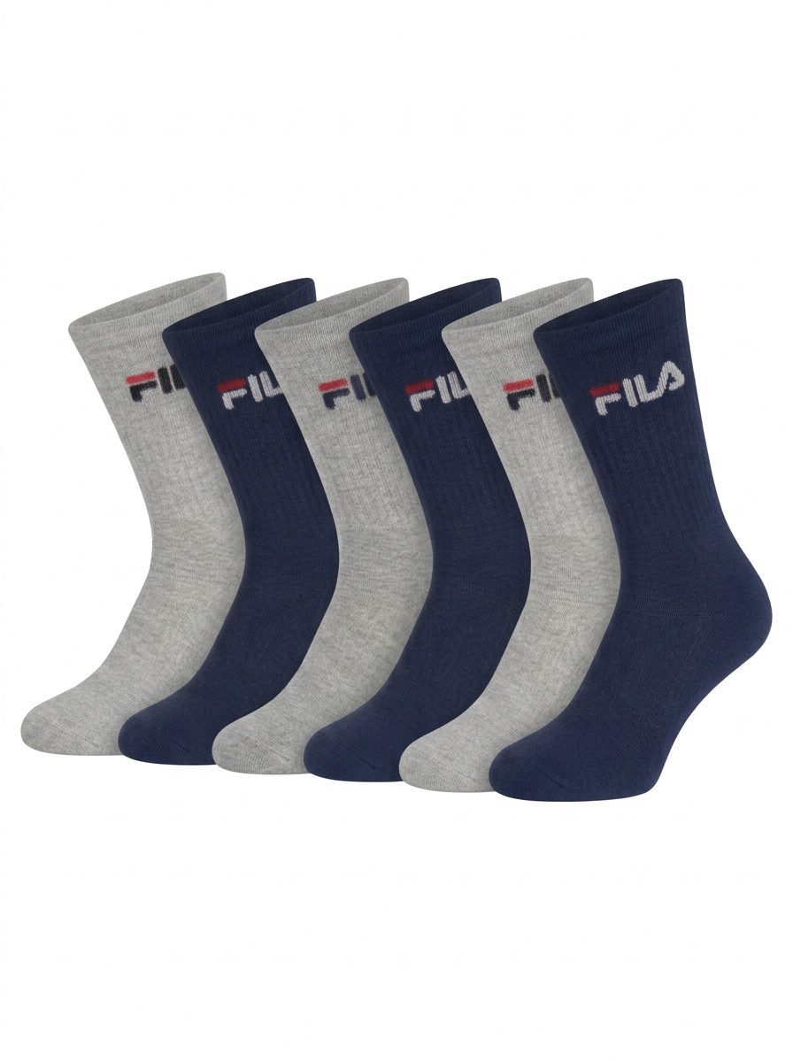 Fila Tennissocken UNISEX CREW TENNIS FULL TERRY SOCKS (6-Paar, 6 Paar) Sportsocken, flache Zehennaht