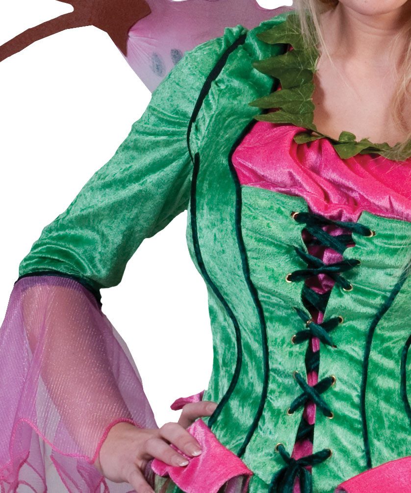 Karneval-Klamotten Kostüm Damen Waldelfe Herbstfee grün rosa Damenkostüm, Märchenhaftes Waldfee Kleid Karneval Faching Frauenkostüm