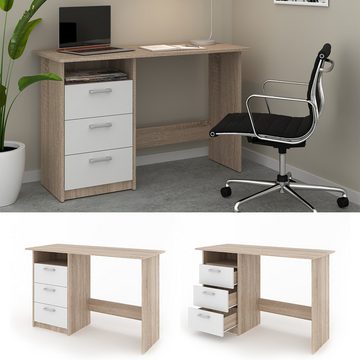 Vicco Schreibtisch Arbeitstisch Bürotisch PC-Tisch MEIKO Sonoma Weiß