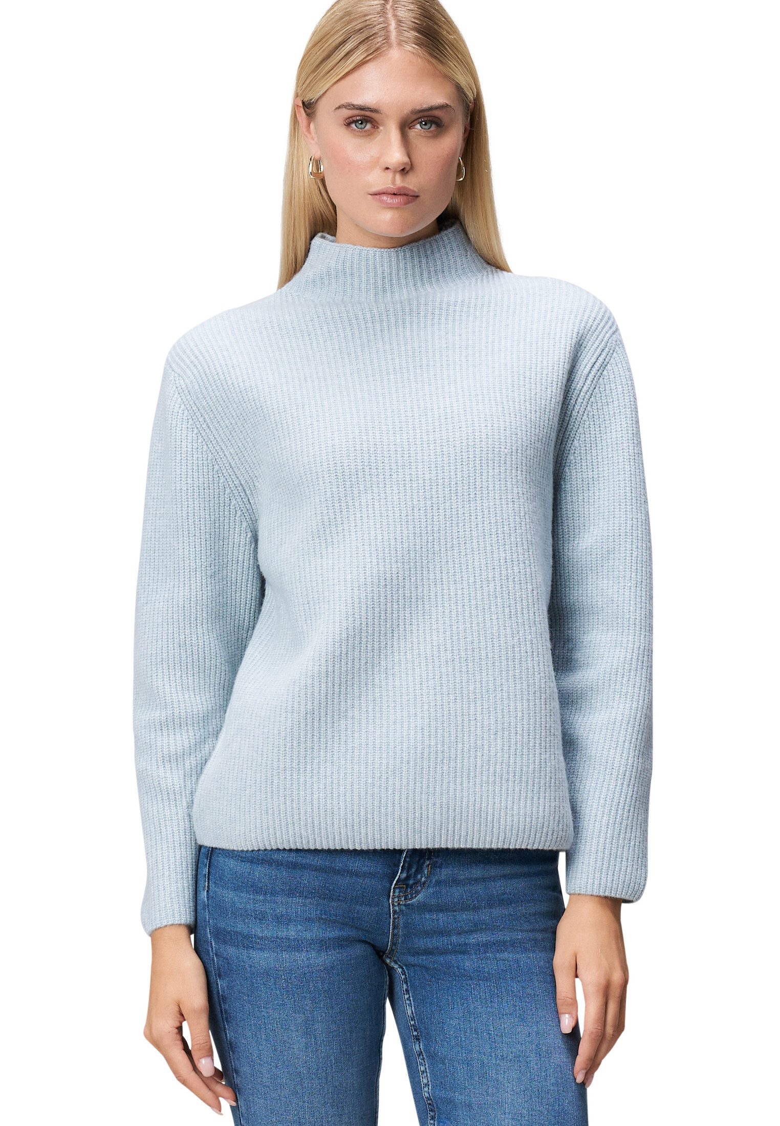 Zero Strickpullover Damen mit Stehkragen (1-tlg) Plain/ohne Details
