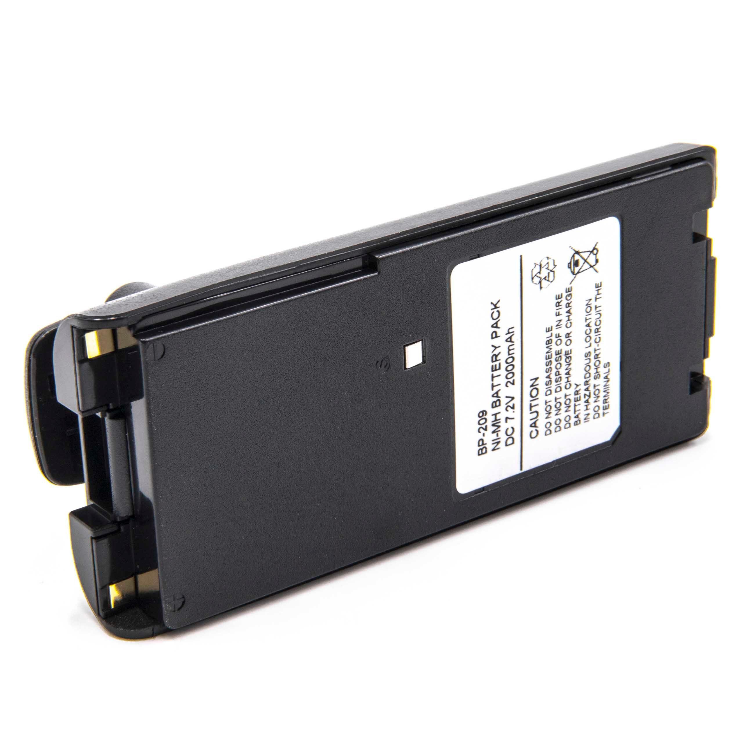 vhbw kompatibel mit Icom IC-T3H, IC-F4GT, IC-V81, IC-V82, IC-U82, IC-V8 Akku NiMH 2000 mAh (7,2 V)