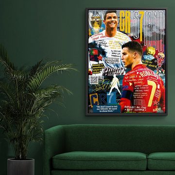 DOTCOMCANVAS® Leinwandbild, Leinwandbild Cristiano Ronaldo CR7 Pop Art Collage DOTCOMCANVAS