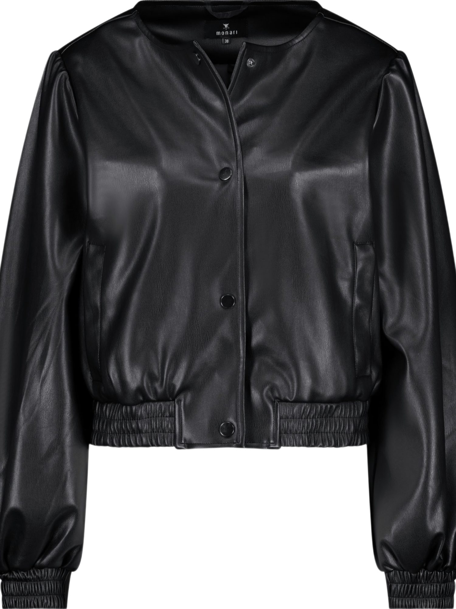 Monari Jackenblazer schwarz,Freizeit,Polyurethan,Unifarben,Rundhals,Lang,Regular Fit