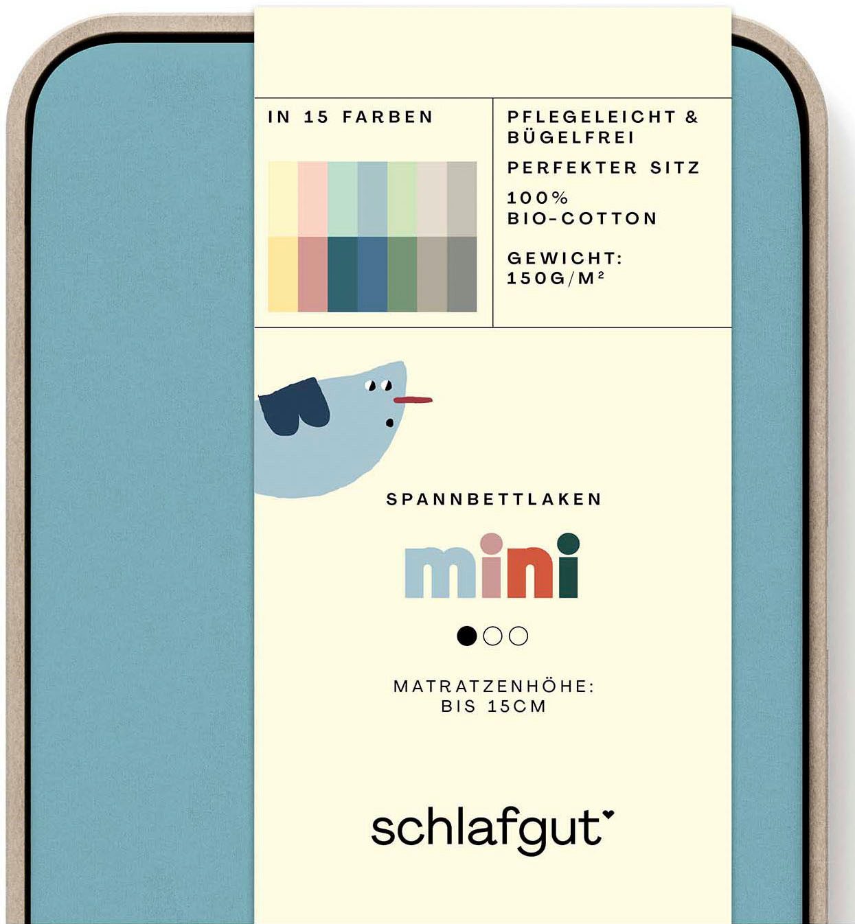 Schlafgut Spannbettlaken Casual Mini Spannbettlaken, Jersey, Gummizug: rundum, (1 Stück), für Kinder, MADE IN GREEN by OEKO-TEX®