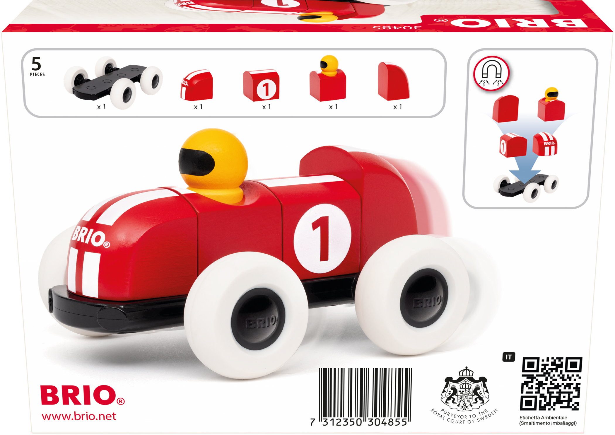 BRIO® Kleinkindwelt Rennwagen aus magnetischen Bausteinen 30485 Spielbausteine