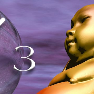 dixtime Wanduhr Digital Designer Art Buddha Designer Wanduhr modernes Wanduhren Design (Einzigartige 3D-Optik aus 4mm Alu-Dibond)