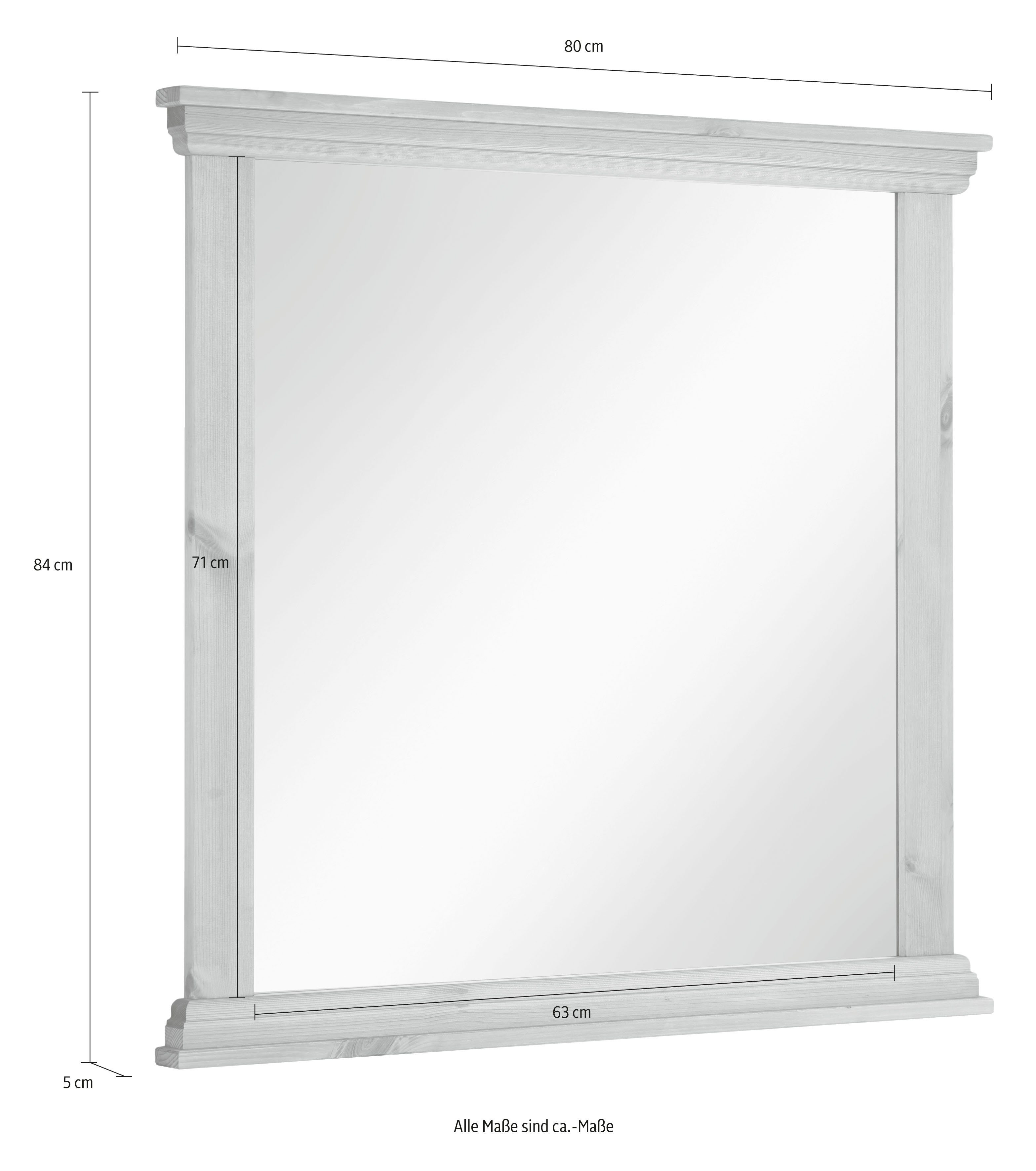 affaire massiver | Rahmen Kiefer Home Garderobenspiegel aus weiß/grau Basilico, weiß/grau