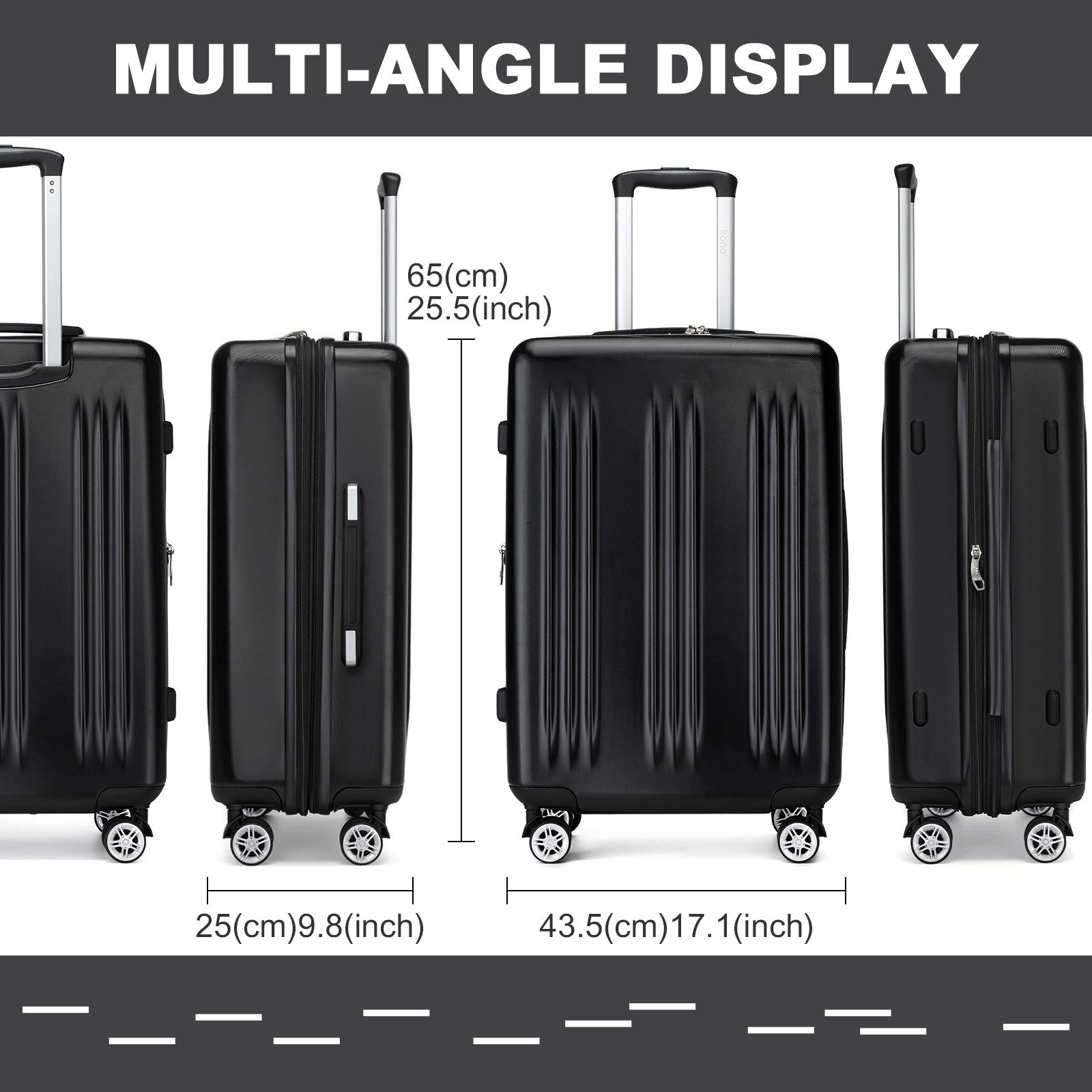 KONO Koffer Handgepäck-Trolley, Ultraleichter Hartschalenkoffer günstig online kaufen