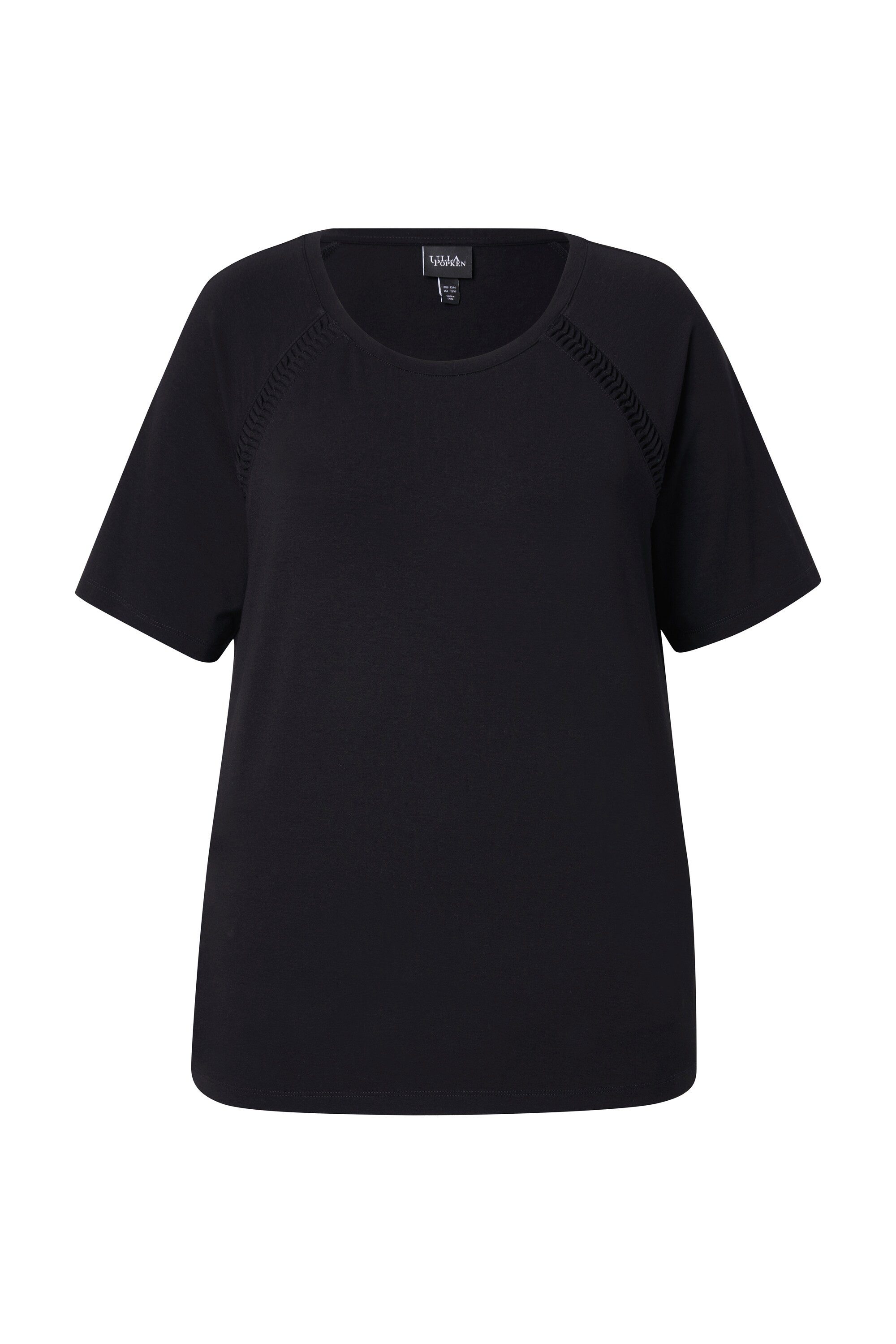 Ulla Popken T-Shirt T-Shirt Zierbänder Classic Rundhals Halbarm günstig online kaufen