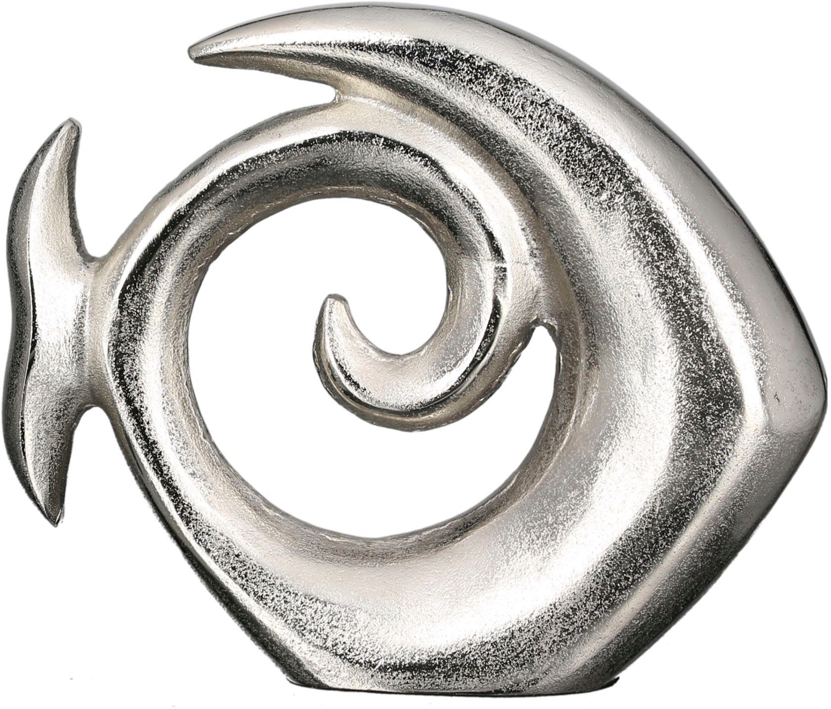 GILDE Dekofigur Skulptur Fisch (1 silber St), silberfarben, Aluminium Pesca