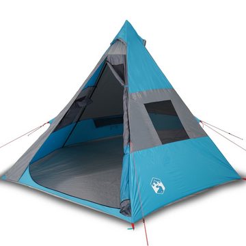 vidaXL Vorzelt Campingzelt 7 Personen Blau 350x350x280 cm 185T Taft