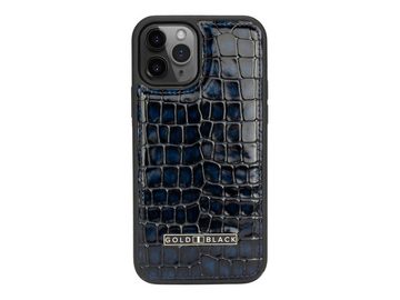 GOLDBLACK Handyhülle iPhone 12 / 12 Pro Lederhülle Milano Blau 15,40 cm (6,06 Zoll)
