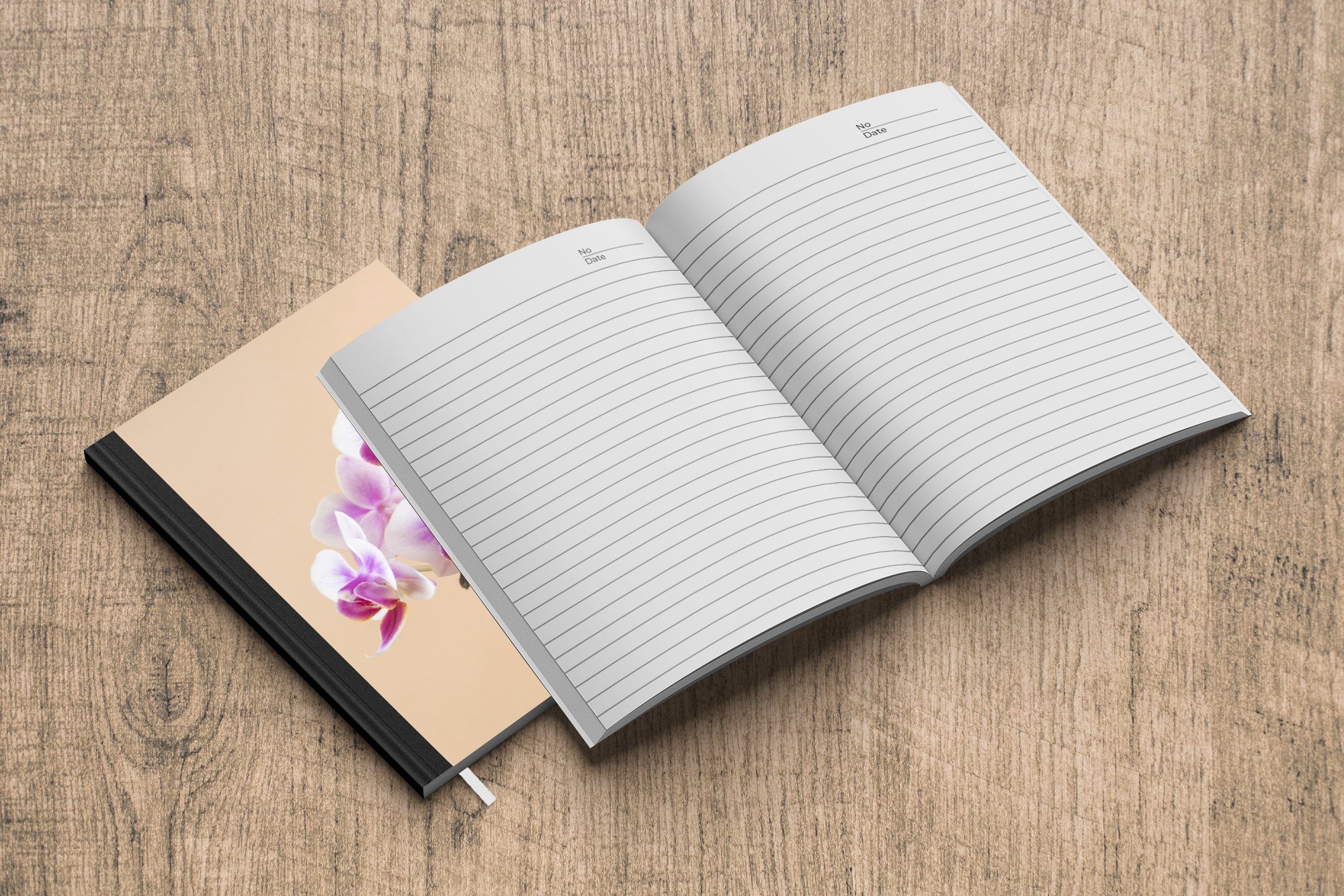 Orchidee, rosa Notizbuch Journal, Weiße A5, Merkzettel, 98 Seiten, Tagebuch, Haushaltsbuch MuchoWow und Notizheft,