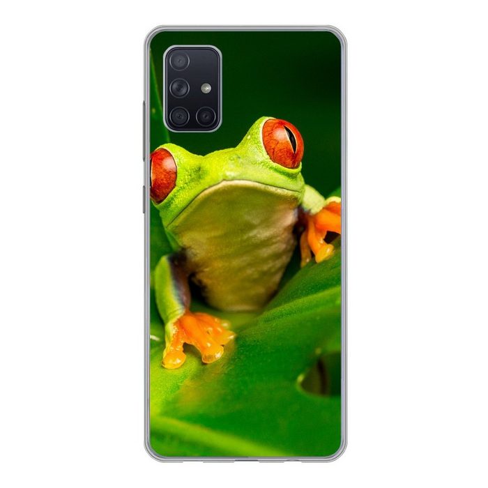 MuchoWow Handyhülle Frosch - Blätter Phone Case Handyhülle Samsung Galaxy A71 Silikon Schutzhülle