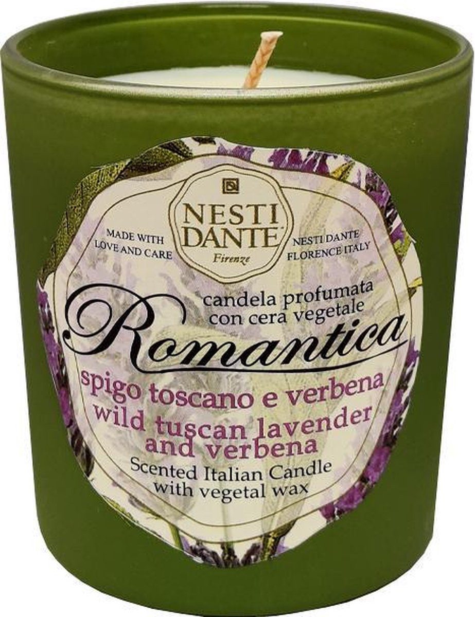 Nesti Dante Duftkerze Romantica - Toscana Lavendel & Verbena (1-tlg), bis zu 30h Brenndauer