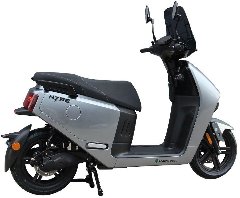 inkl. inkl. 3000 km/h, 85 W 85 HYPE E-Motorroller GreenStreet Windschild km/h Windschild,