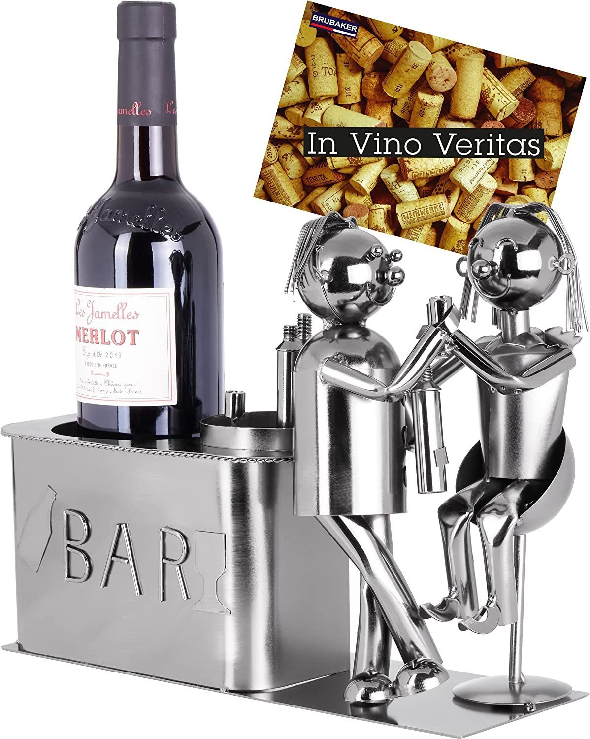 BRUBAKER Weinflaschenhalter Liebespaar an der Bar Flaschenhalter, (inklusiv günstig online kaufen