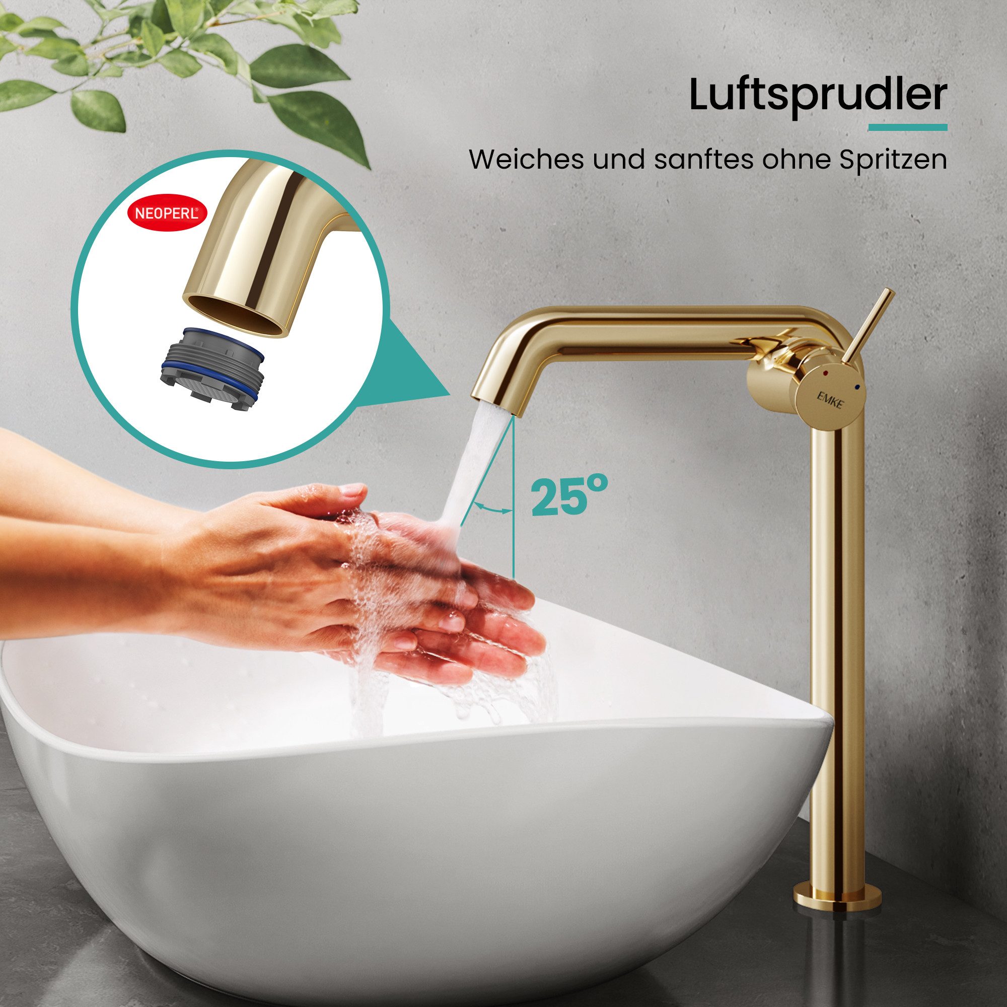 EMKE Waschtischarmatur Küchenarmatur Badezimmer Einhebelmischer Mischbatterien