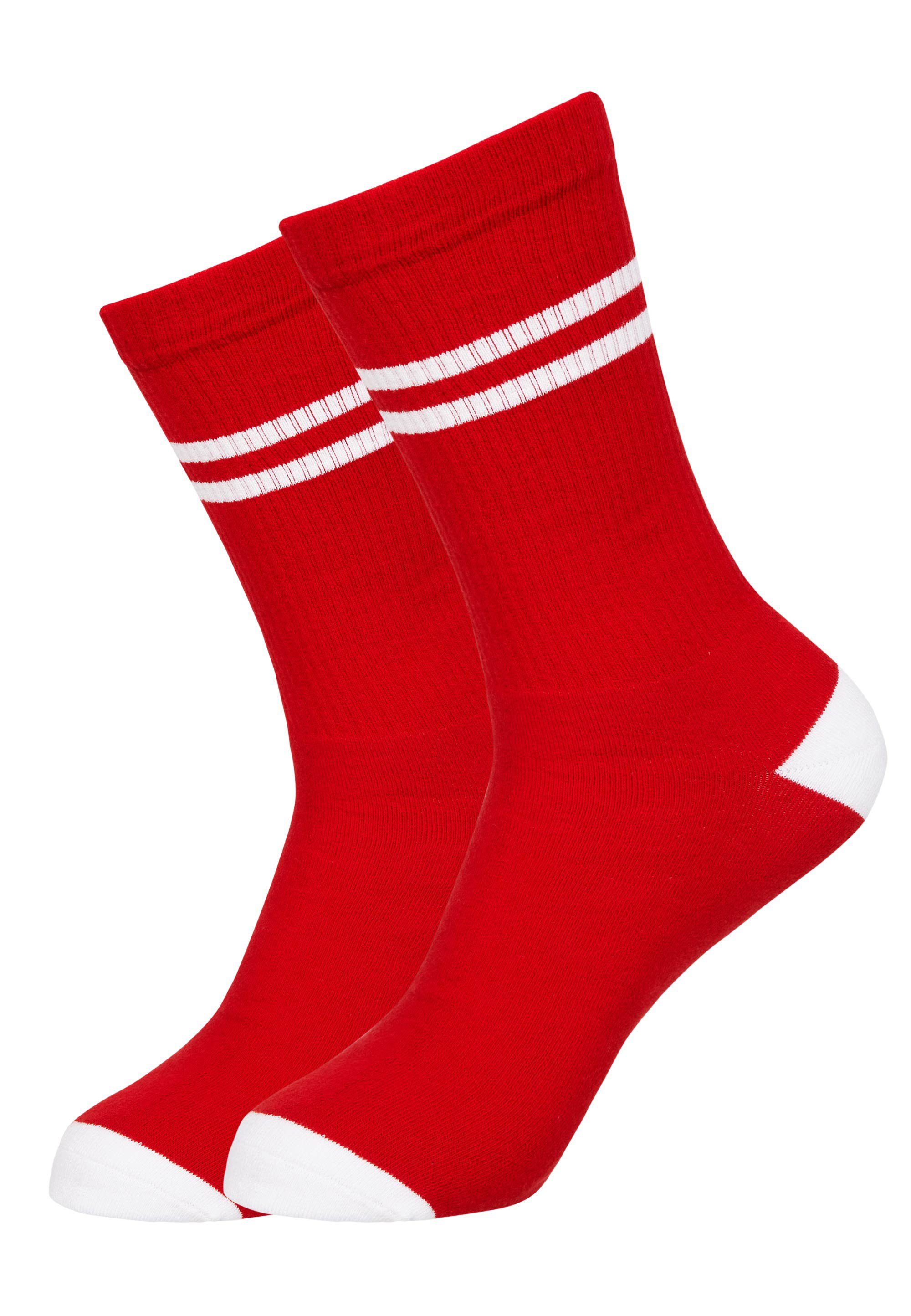 rot, RACKET WHATS Socken Mxthersocker in mehrfarbig - (3-Paar) CLASSIC THE kräftigen Farben