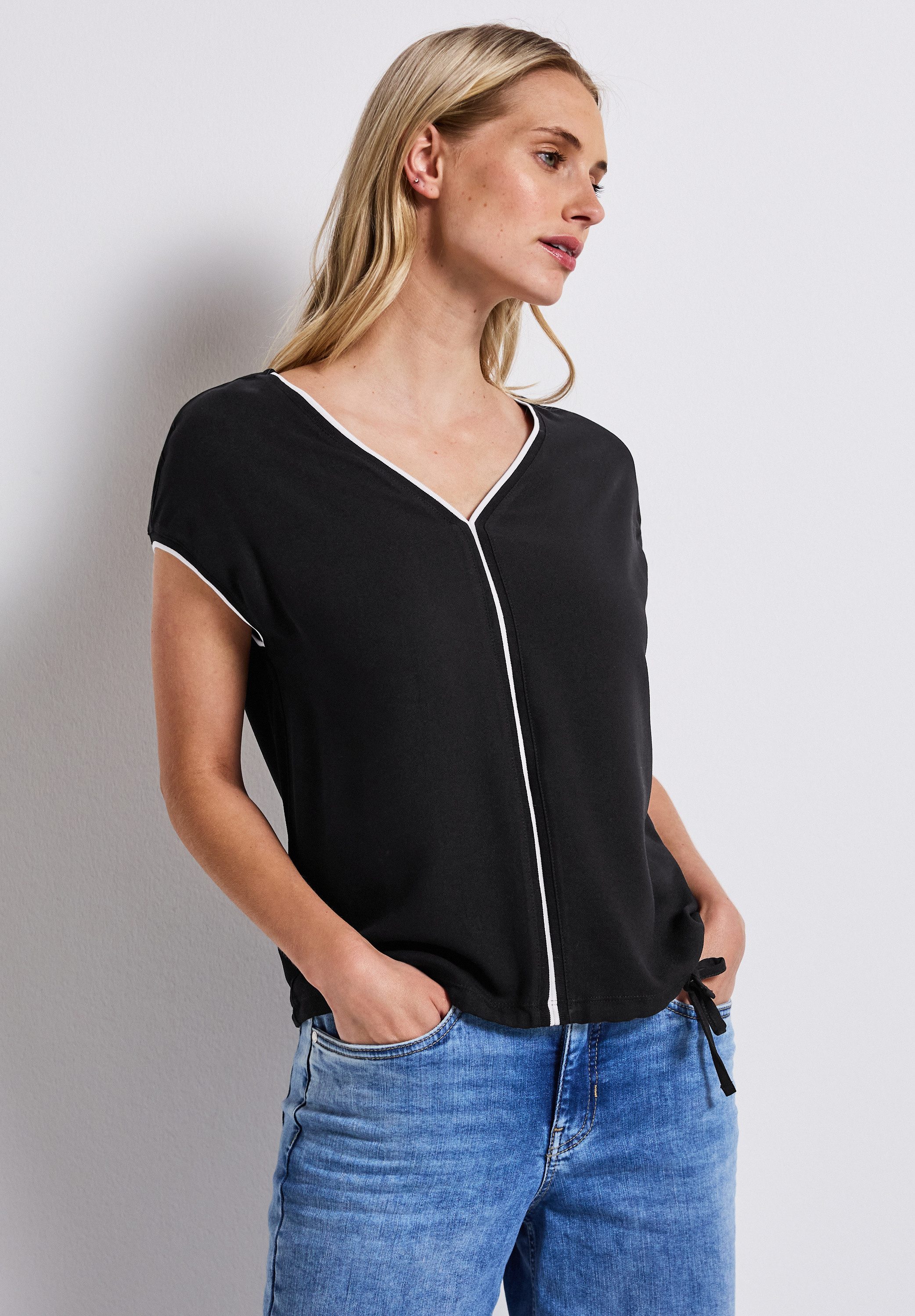 STREET ONE T-Shirt, mit Elastiksaum günstig online kaufen