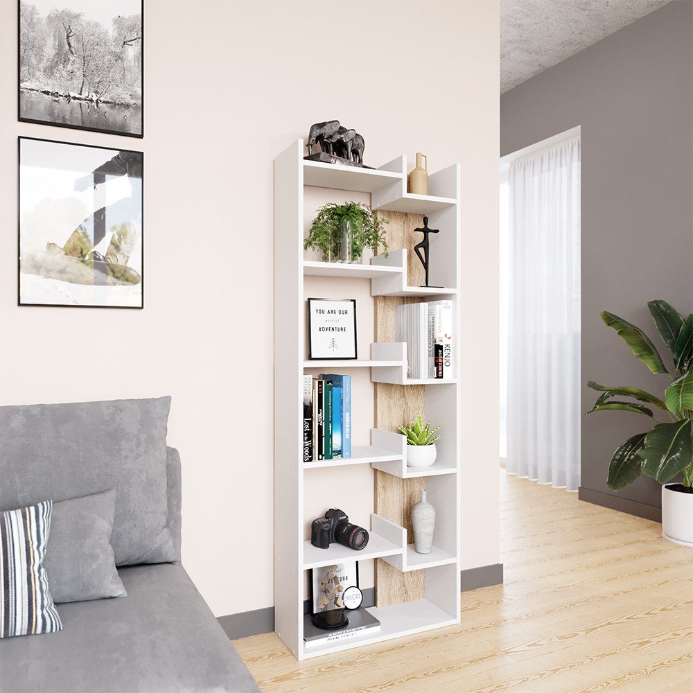 Vicco Raumteiler Fico, Weiß/Sonoma, 61 x 160.2 cm günstig online kaufen