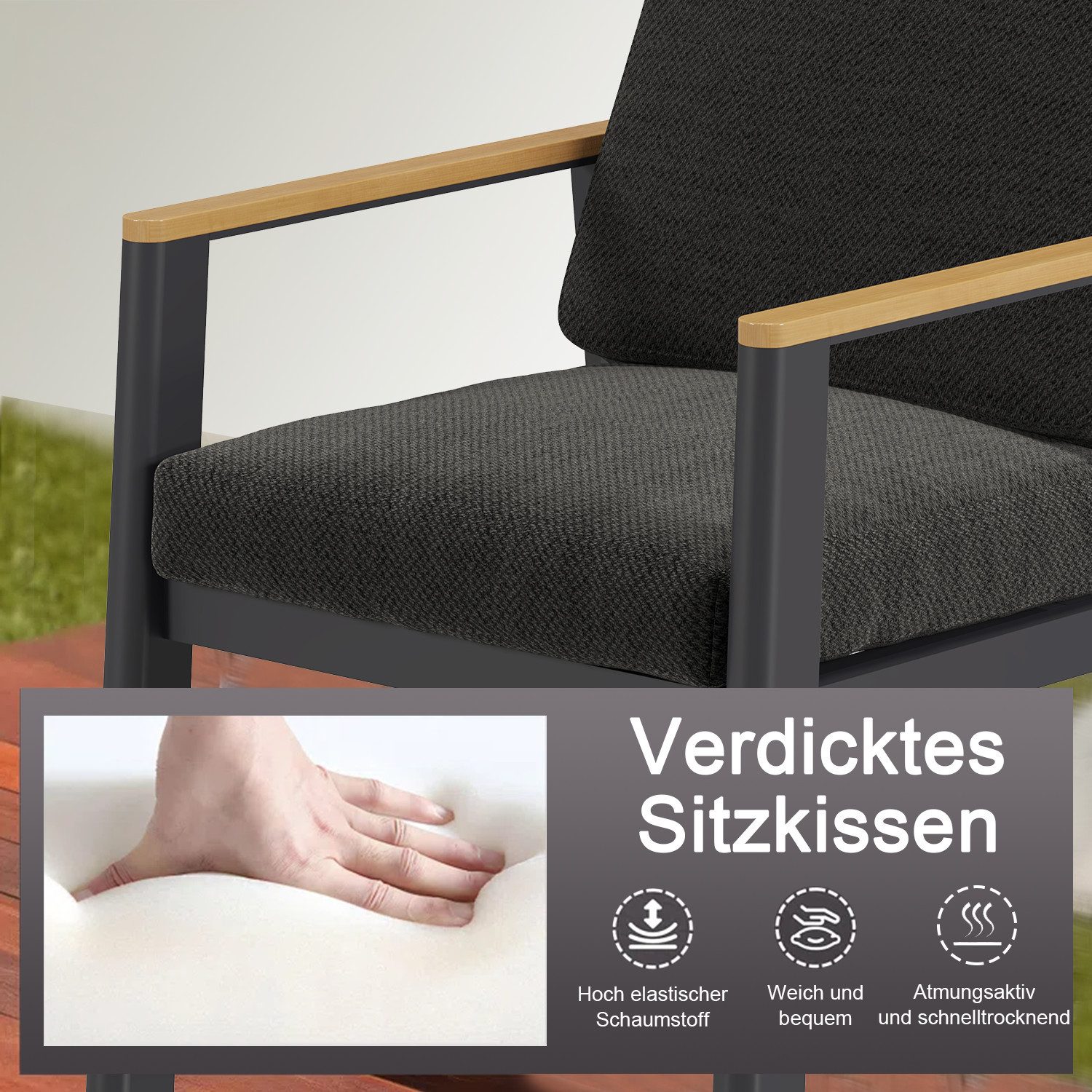 MeXo Gartenstuhl RICHLY Gartenmöbel Esstischstuhl mit günstig online kaufen