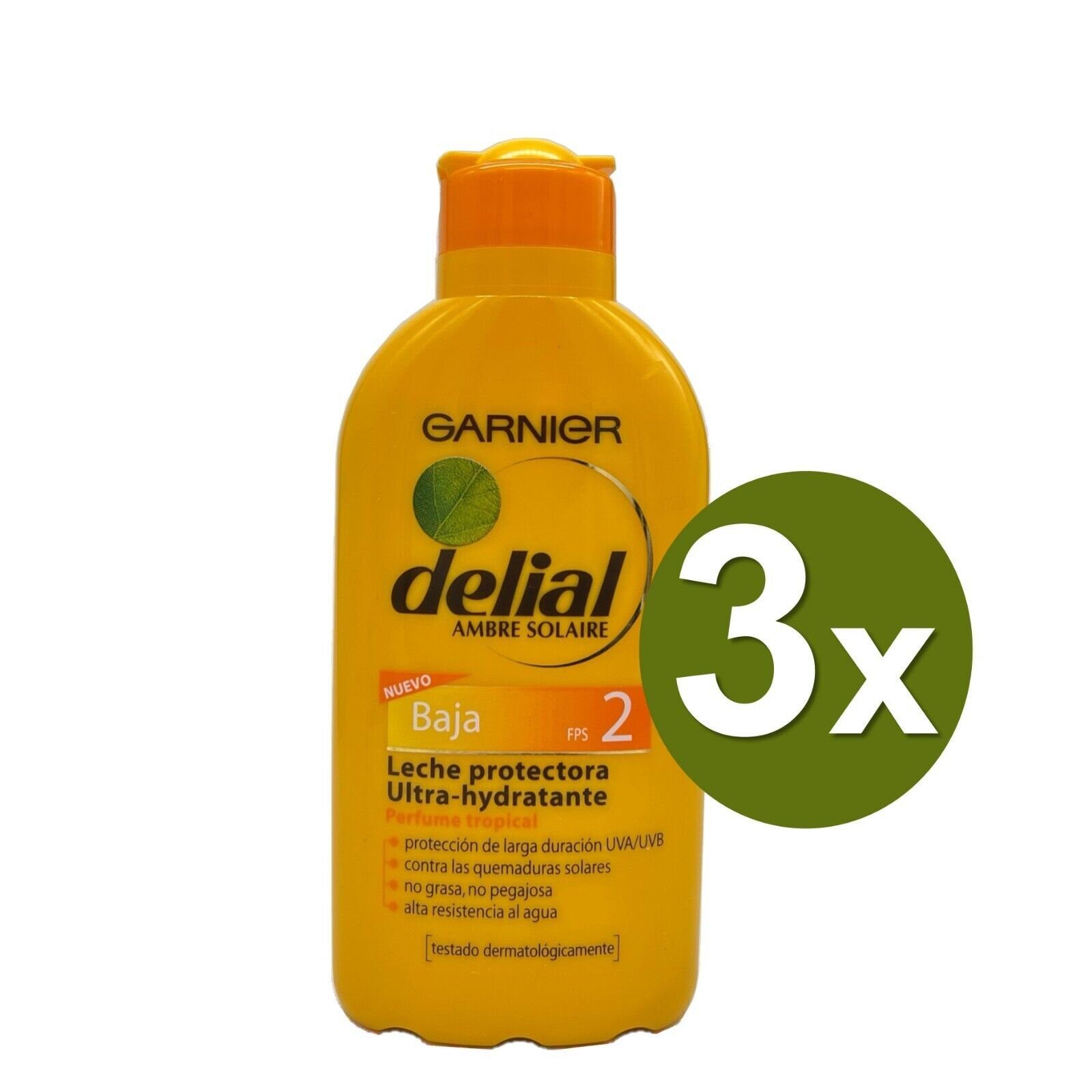 GARNIER Sonnenschutzcreme delial Sonnencreme Creme Sonnen Schutz für Gesicht Körper Haut, Wasserfest, FPS 20 Schutz, Sonnen Creme Milch Schutz vor Sonnenbrand, 3-tlg., 3x 200ml, Arm, Bein, Brust, Ganzkörper, Gesicht, Hals, Wasserfest, hinterlässt keine weißen Flecken