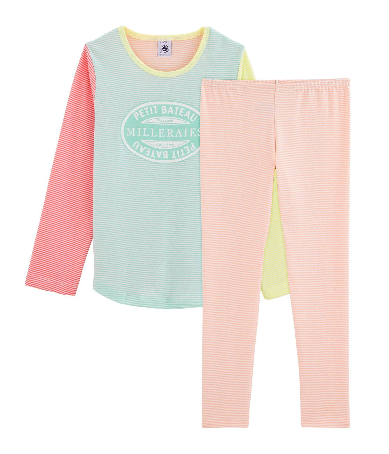 Petit Bateau Pyjama Petit Bateau Schlafanzug gestreift bunt