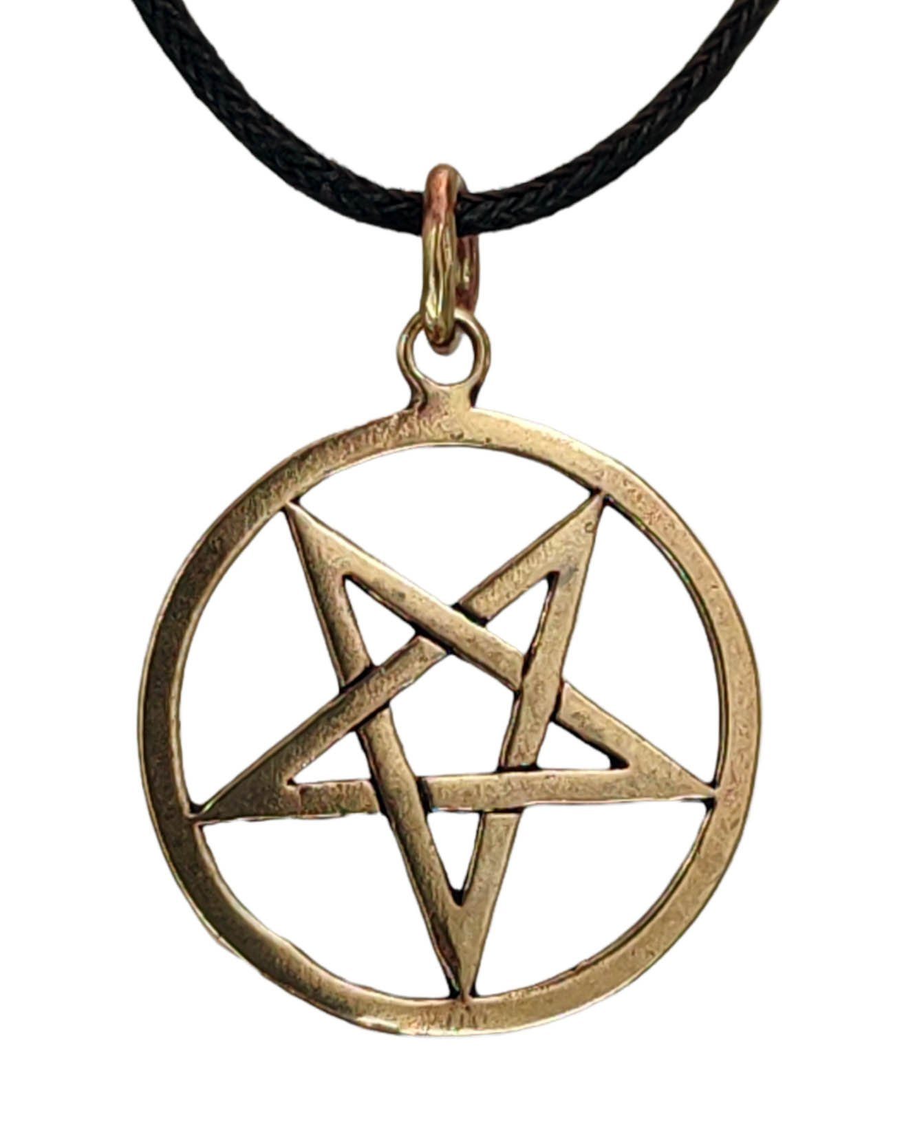 Anhänger Kettenanhänger Kiss Teufel Drudenfuß Leather Pentagramm of Satan schwarze Bronze Magie Pentacle