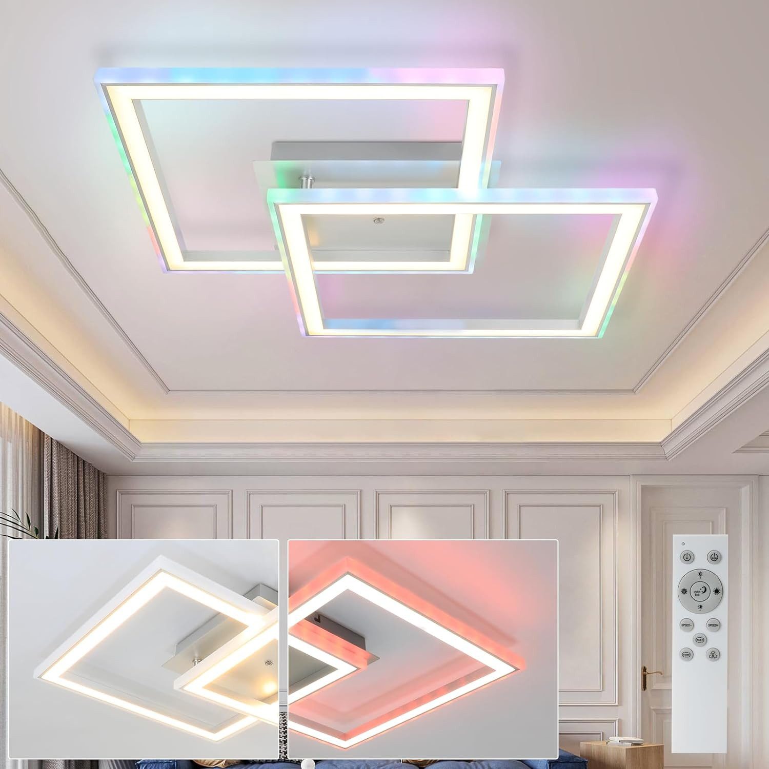 Nettlife LED Deckenleuchte Schlafzimmer RGB Dimmbar günstig online kaufen