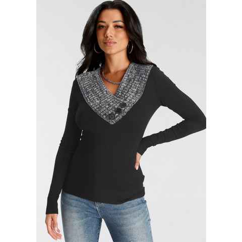 Melrose Strickpullover mit Kontrastkragen