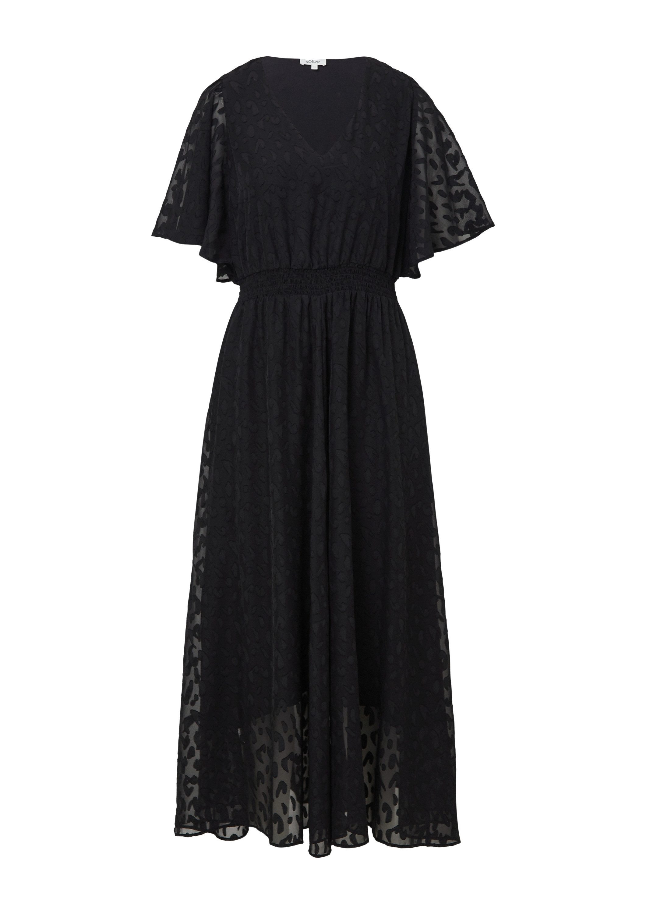 s.Oliver Maxikleid Kleid Festliches Maxikleid aus Struktur-Chiffon mit gesm günstig online kaufen