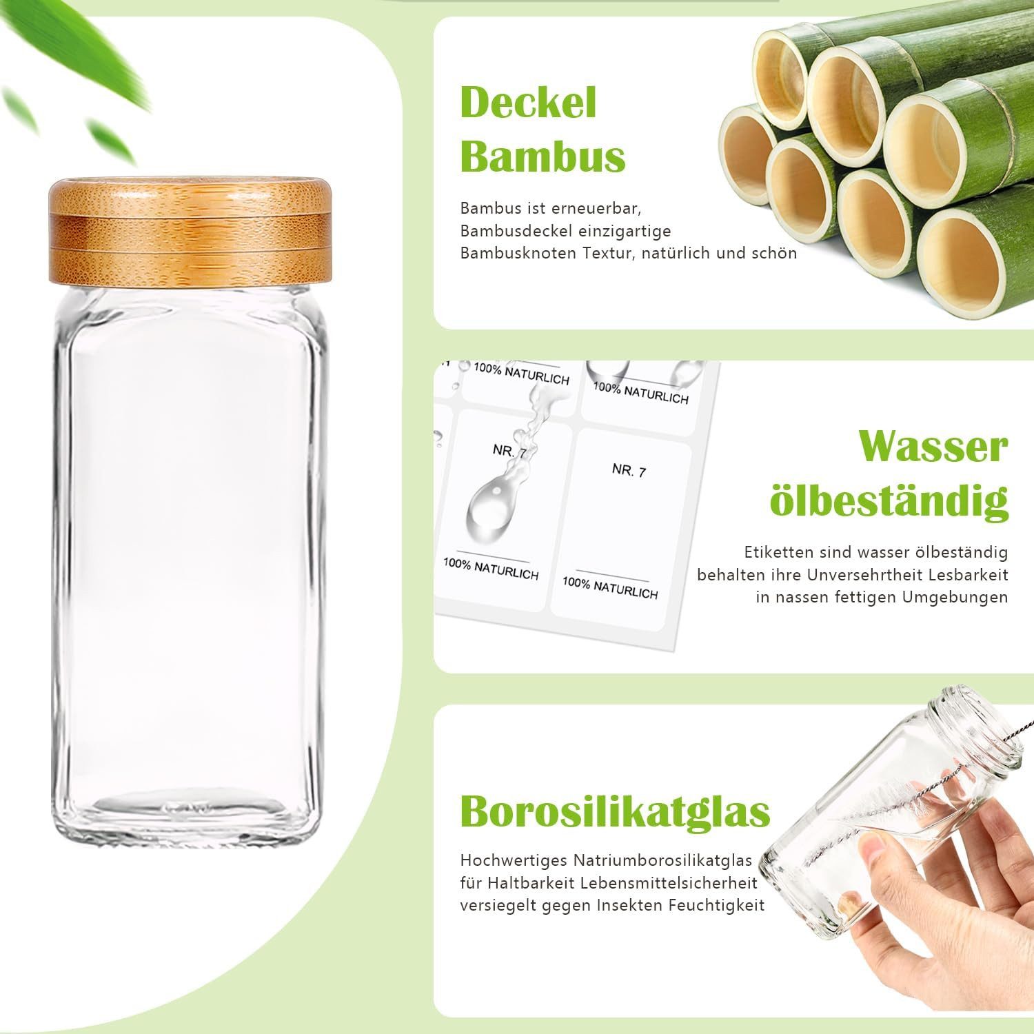 KingLux Gewürzbehälter 35Stk.Gewürzgläser Eckig -Set mit günstig online kaufen