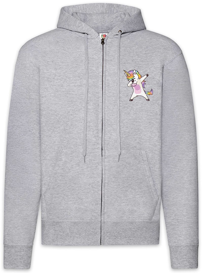Sweatjacke Unicorn Dab I Zipper Hoodie Einhorn Regenbogen Rainbow Thug Dance DJ