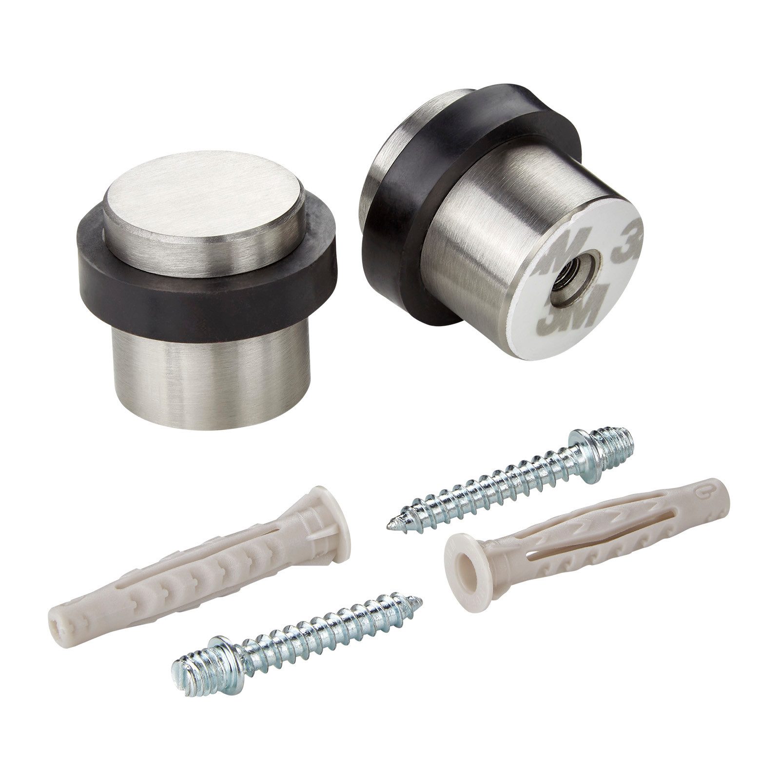 SO-TECH® Türstopper STOPPER, Durchmesser 36 mm, Höhe 32 mm, für den Boden, Zum Schrauben und Kleben, echt Edelstahl SS201