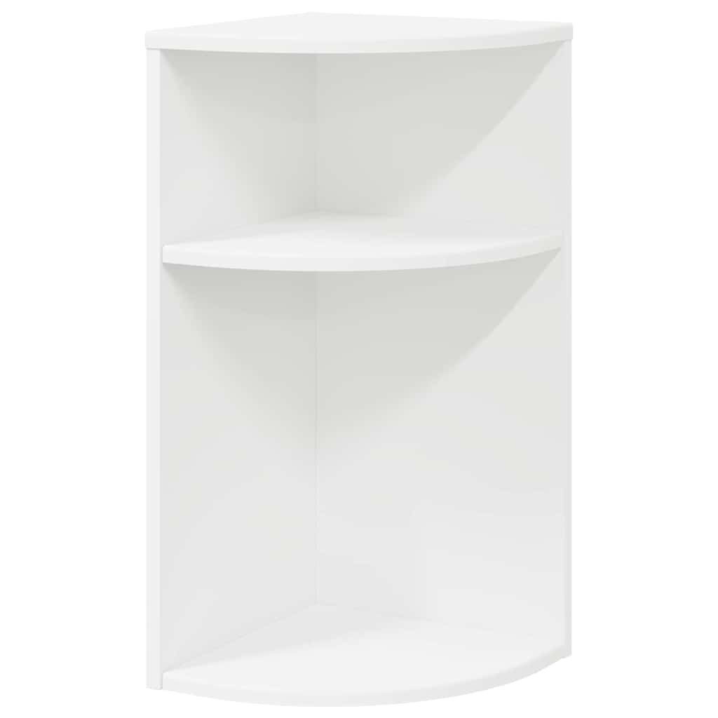 vidaXL Eckregal 29,6 x 29,6 x 60 cm Eckregal Beistelltisch Weiß 29,6x29,6x60 cm Holzwe