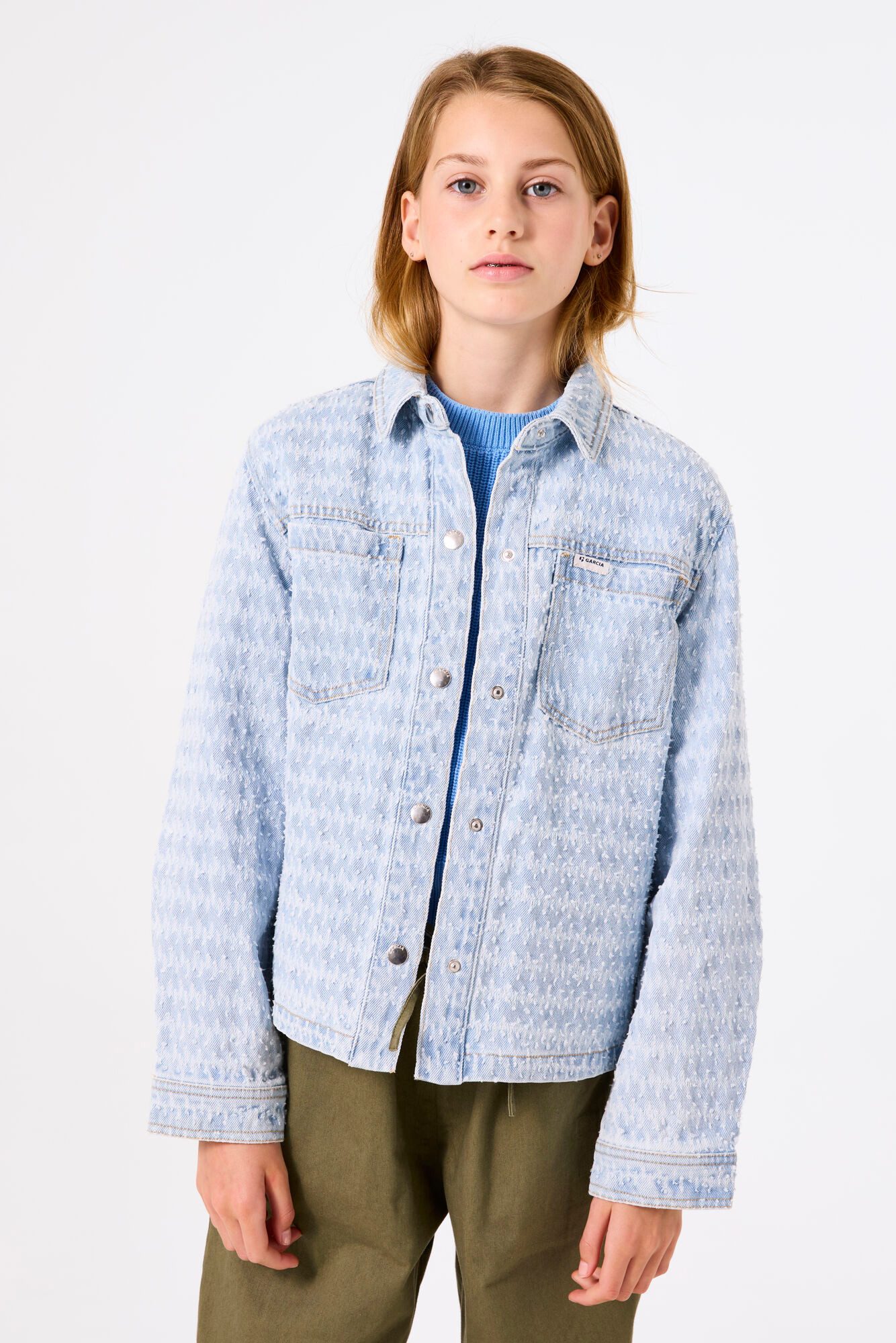 Garcia Jeansjacke mit Strukturmuster