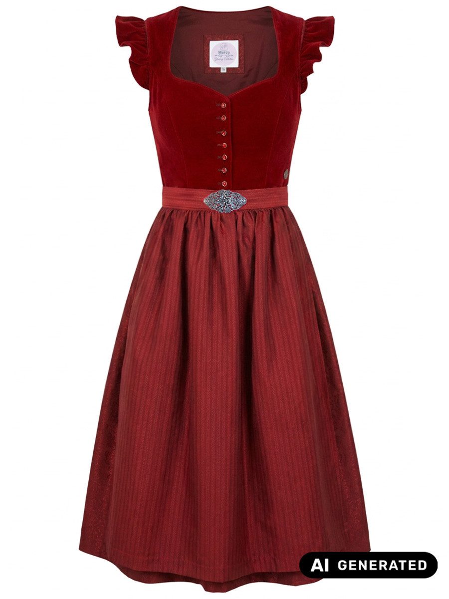 MarJo Dirndl Dirndl True Love 70cm Länge kirsche