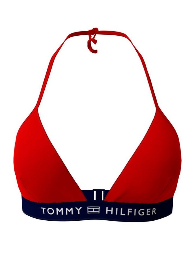 Bademode - Tommy Hilfiger Triangel Bikini Top, mit Logoband › rot  - Onlineshop OTTO