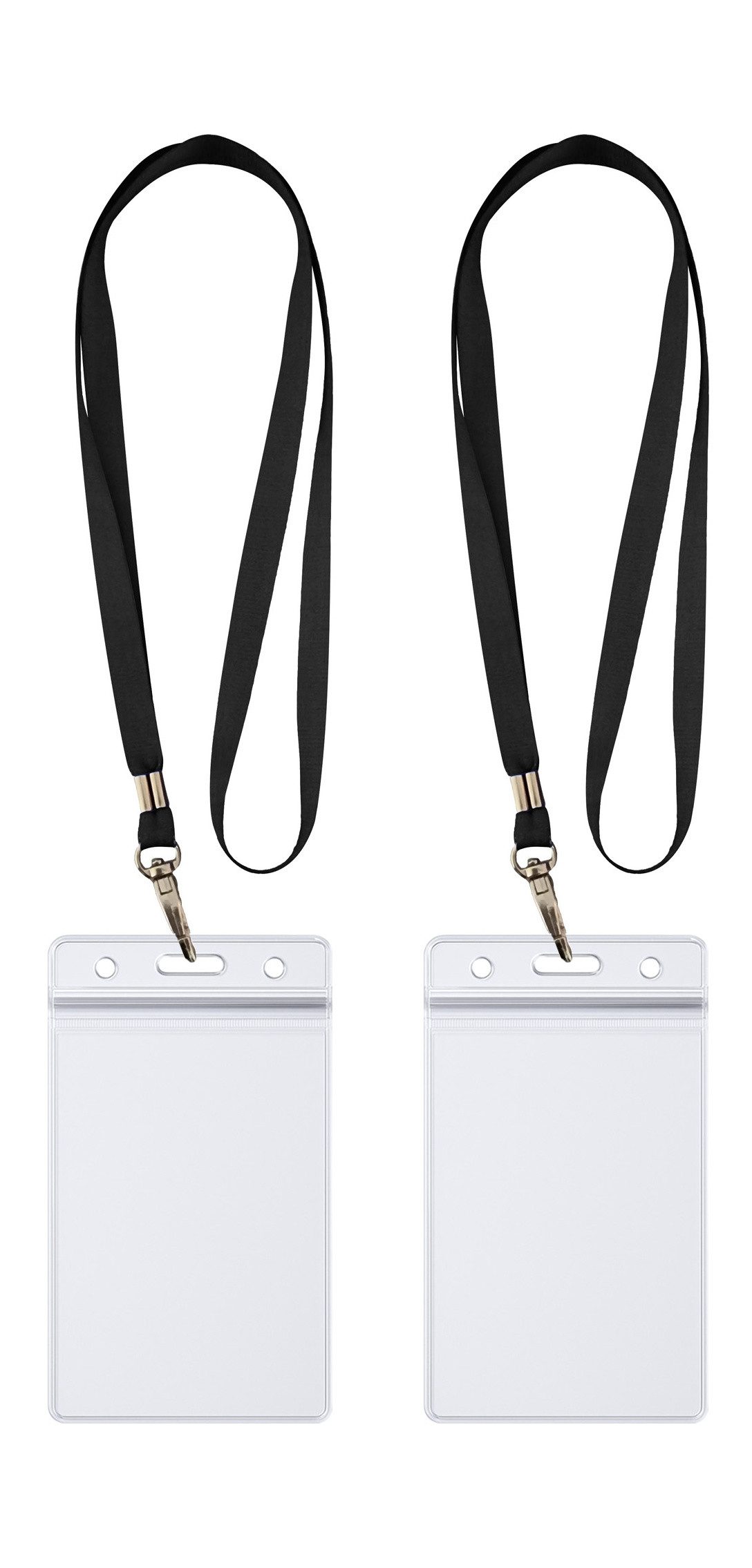 WEBBOMB Schlüsselanhänger 2x Ausweishalter ZIP Kartenhalter komplett mit2x Lanyard Schlüsselband