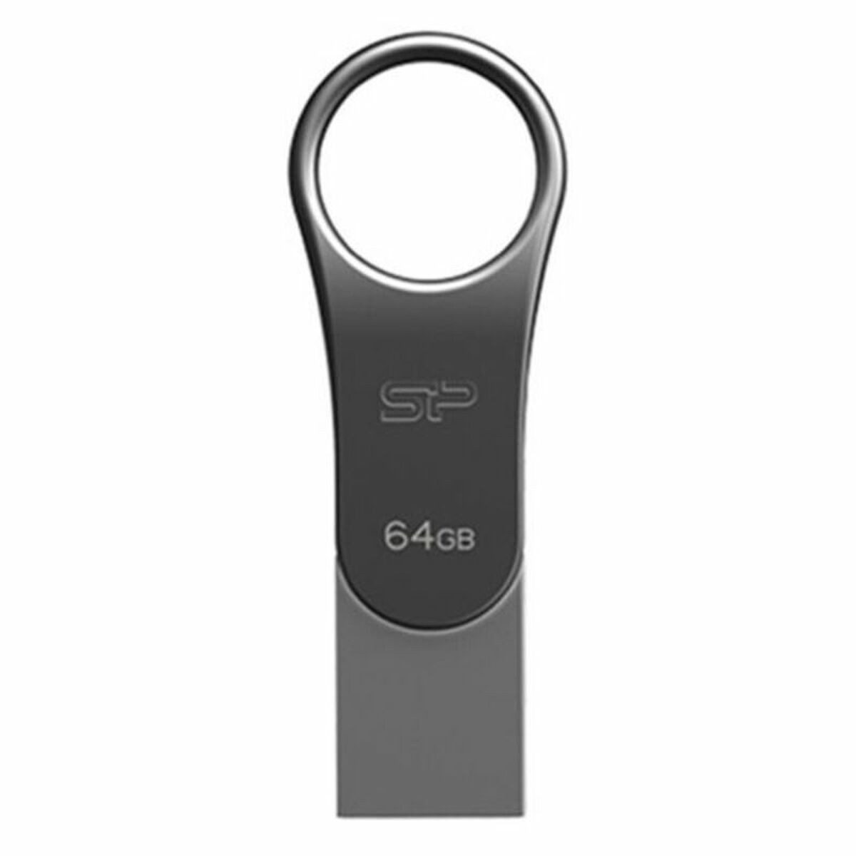 SILICON POWER USB-Stick (USB Pendrive Silicon Power SP064GBUC3C80V1S 64 GB Titanschwarz Silber)